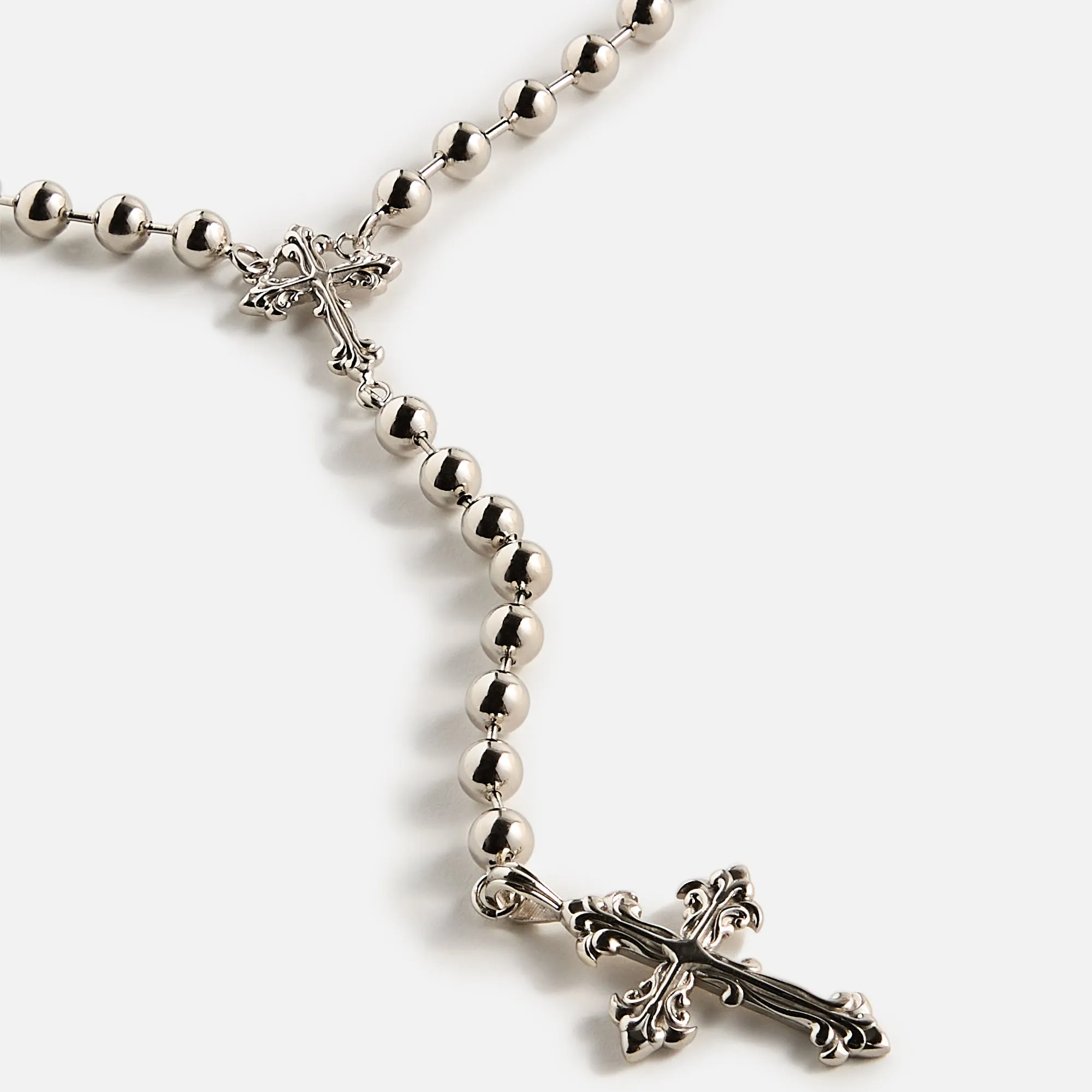 Emanuele Bicocchi Beaded Chain Rosary Necklace - Silver sold by Kith product image thumbnail 2