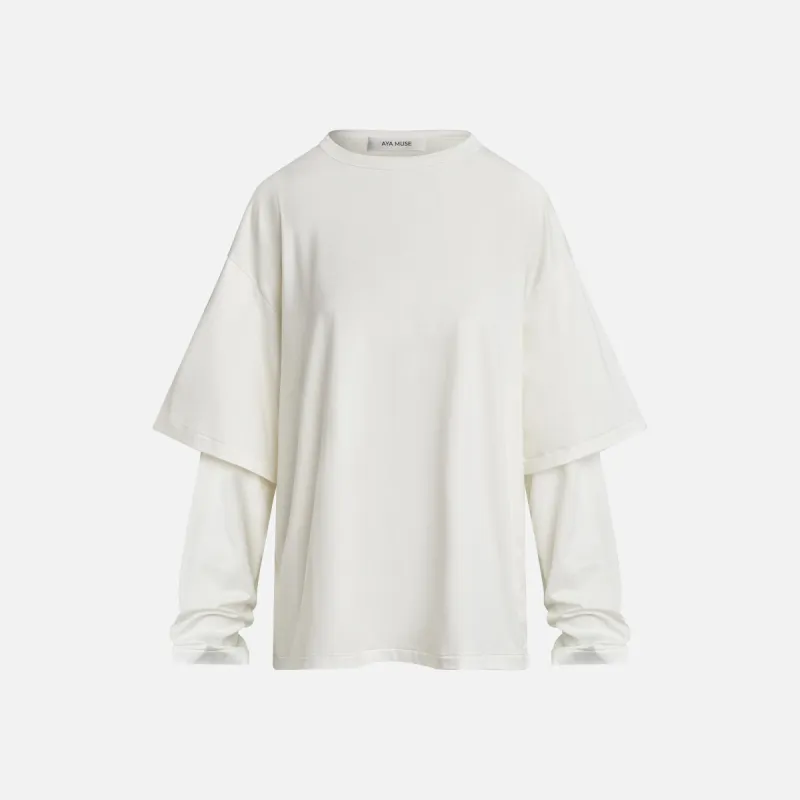 Aya Muse Basics Double Layer Tee - Off White sold by Kith