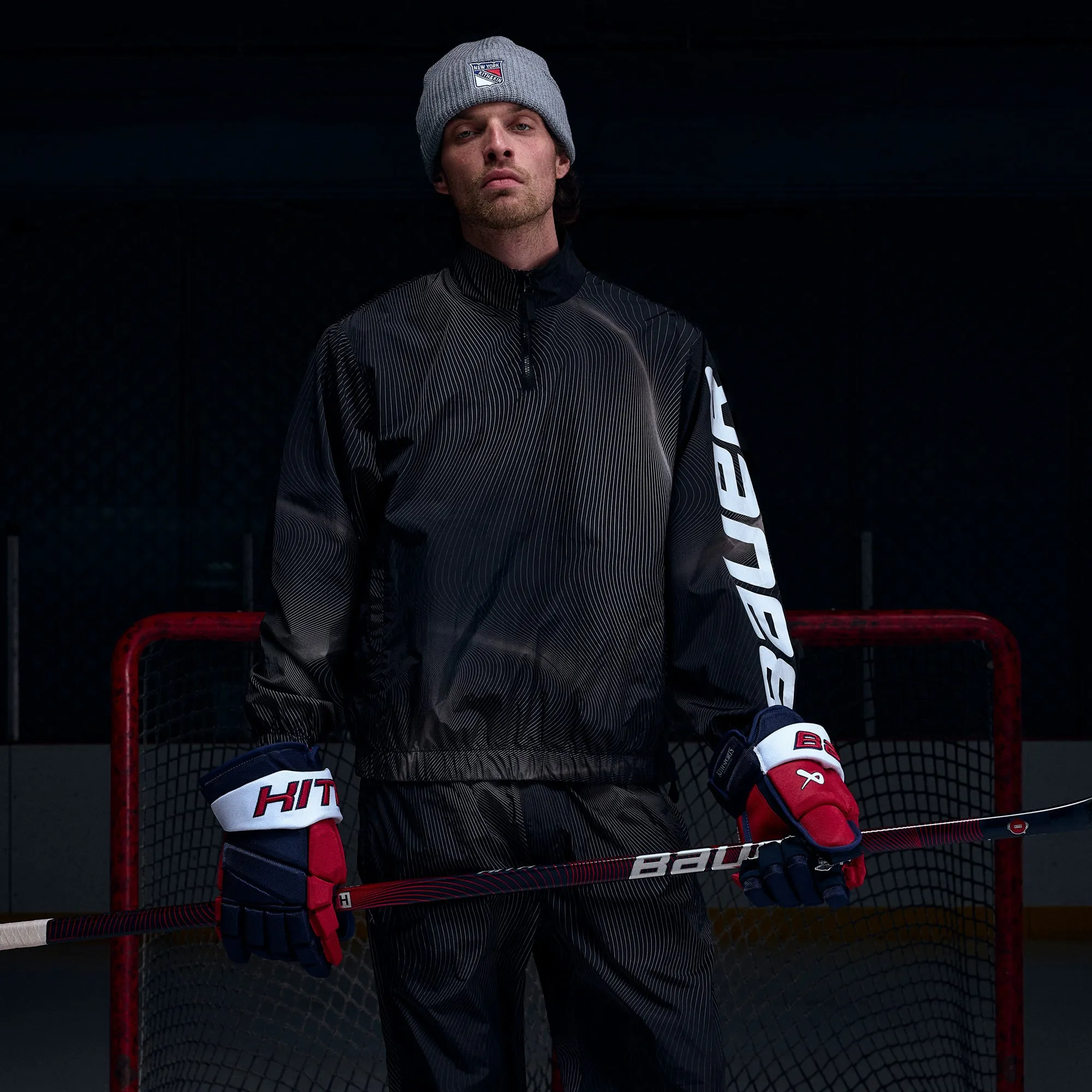 Kith & Bauer for the New York Rangers Nylon Quarter Zip - Black sold by Kith product image thumbnail 3