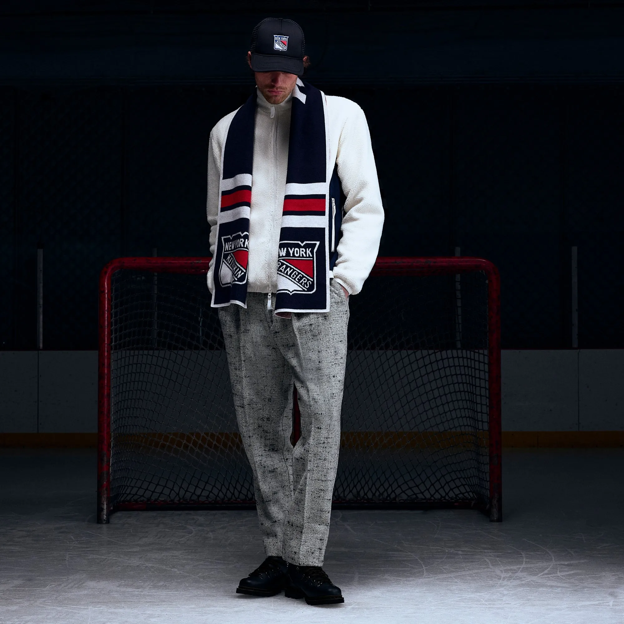 Kith for the New York Rangers Polar Fleece Full Zip - Sandrift sold by Kith product image thumbnail 2