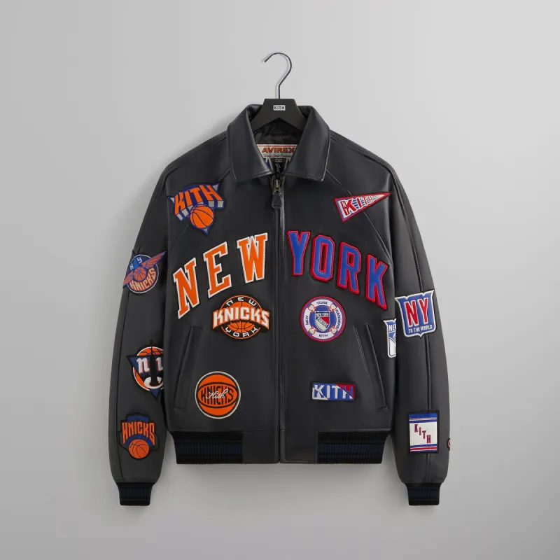 Kith & AVIREX for Madison Square Garden Sports Icon Jacket - Black sold by Kith