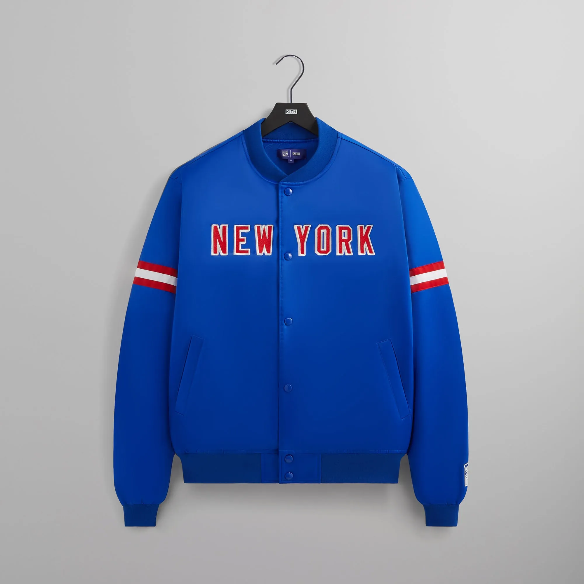 Kith for the New York Rangers Satin Bomber Jacket - Cyclone sold by Kith