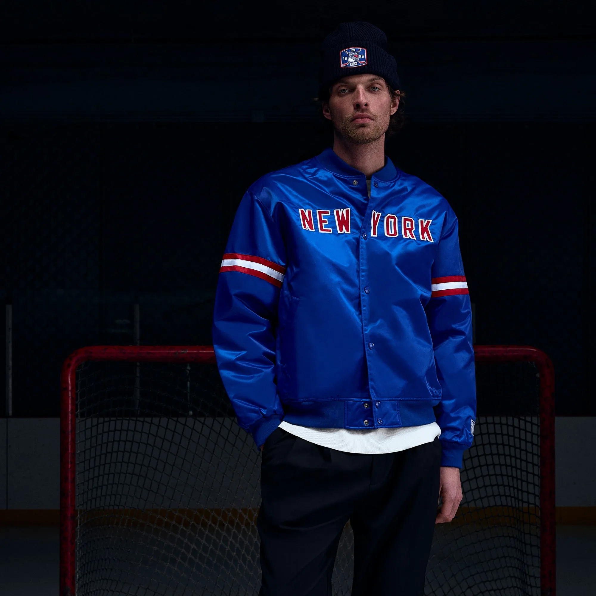 Kith for the New York Rangers Satin Bomber Jacket - Cyclone sold by Kith product image thumbnail 2