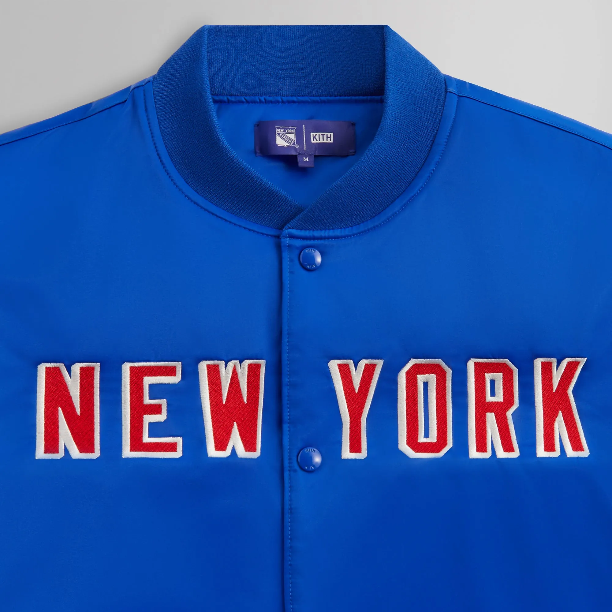 Kith for the New York Rangers Satin Bomber Jacket - Cyclone sold by Kith product image thumbnail 4