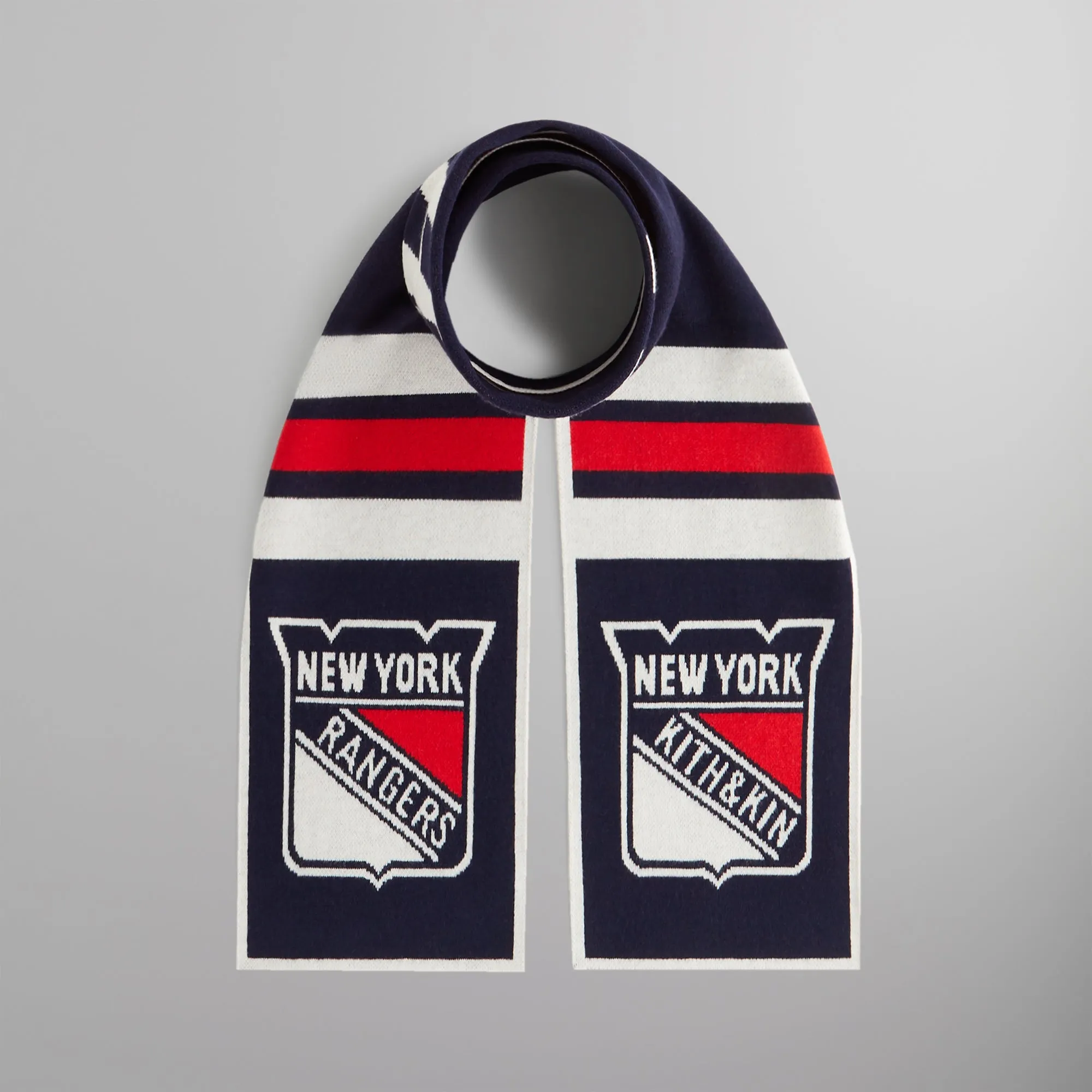 Kith for the New York Rangers Shield Knitted Scarf - Nocturnal sold by Kith