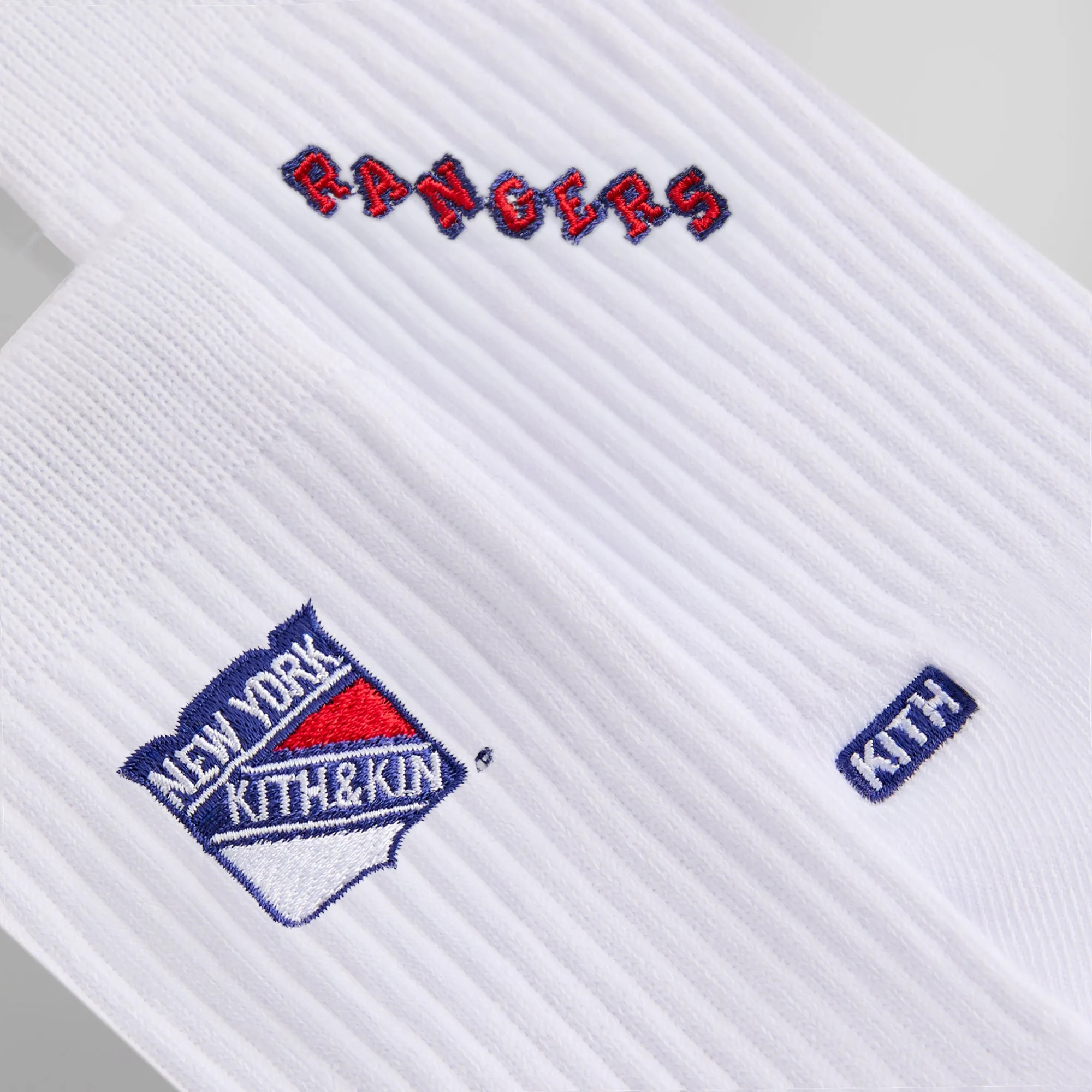 Kith for the New York Rangers Shield Crew Socks - White sold by Kith product image thumbnail 3