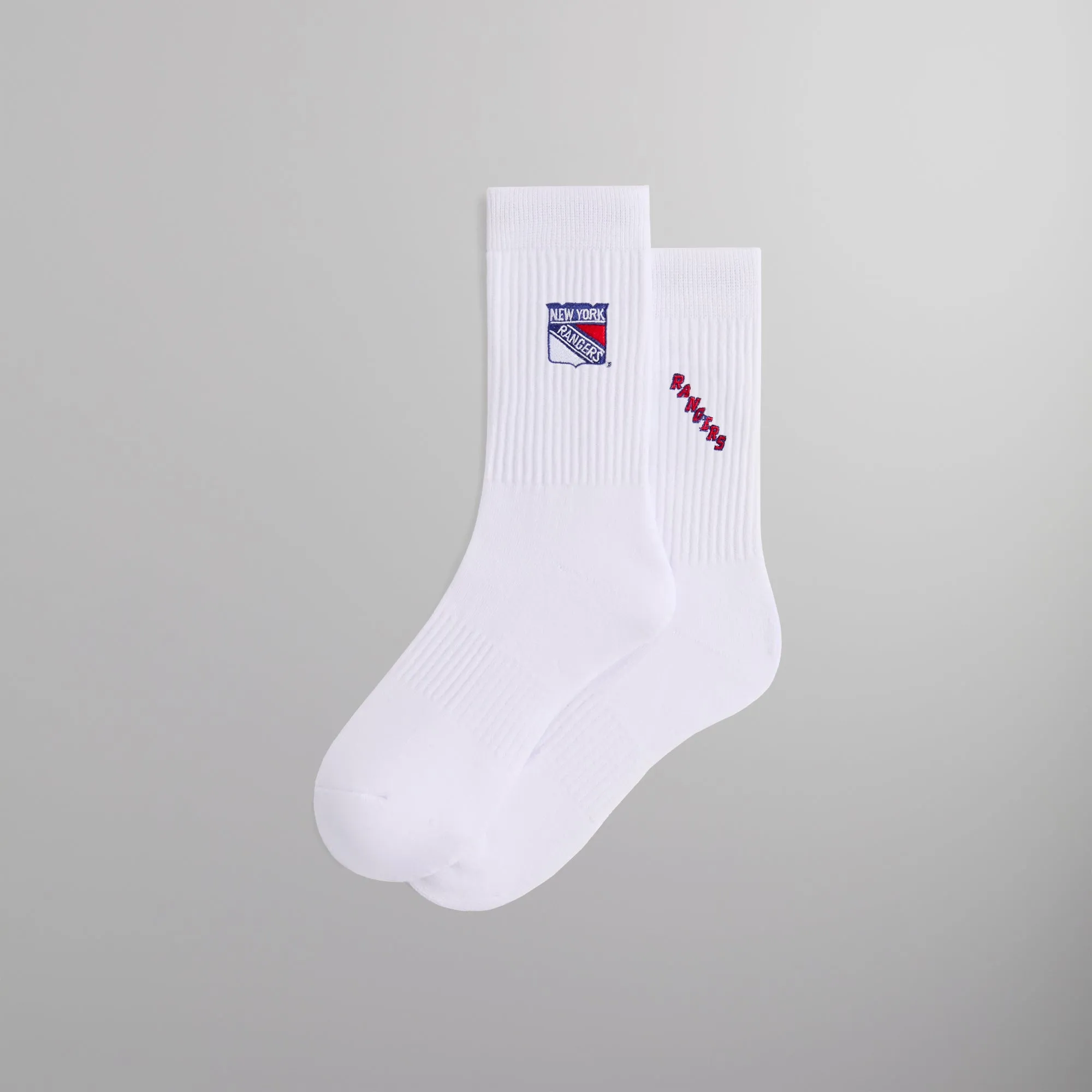 Kith for the New York Rangers Shield Crew Socks - White sold by Kith