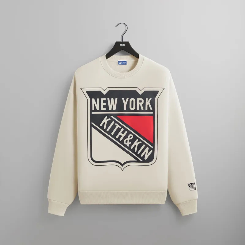 Kith for the New York Rangers Shield Nelson Crewneck - Sandrift sold by Kith