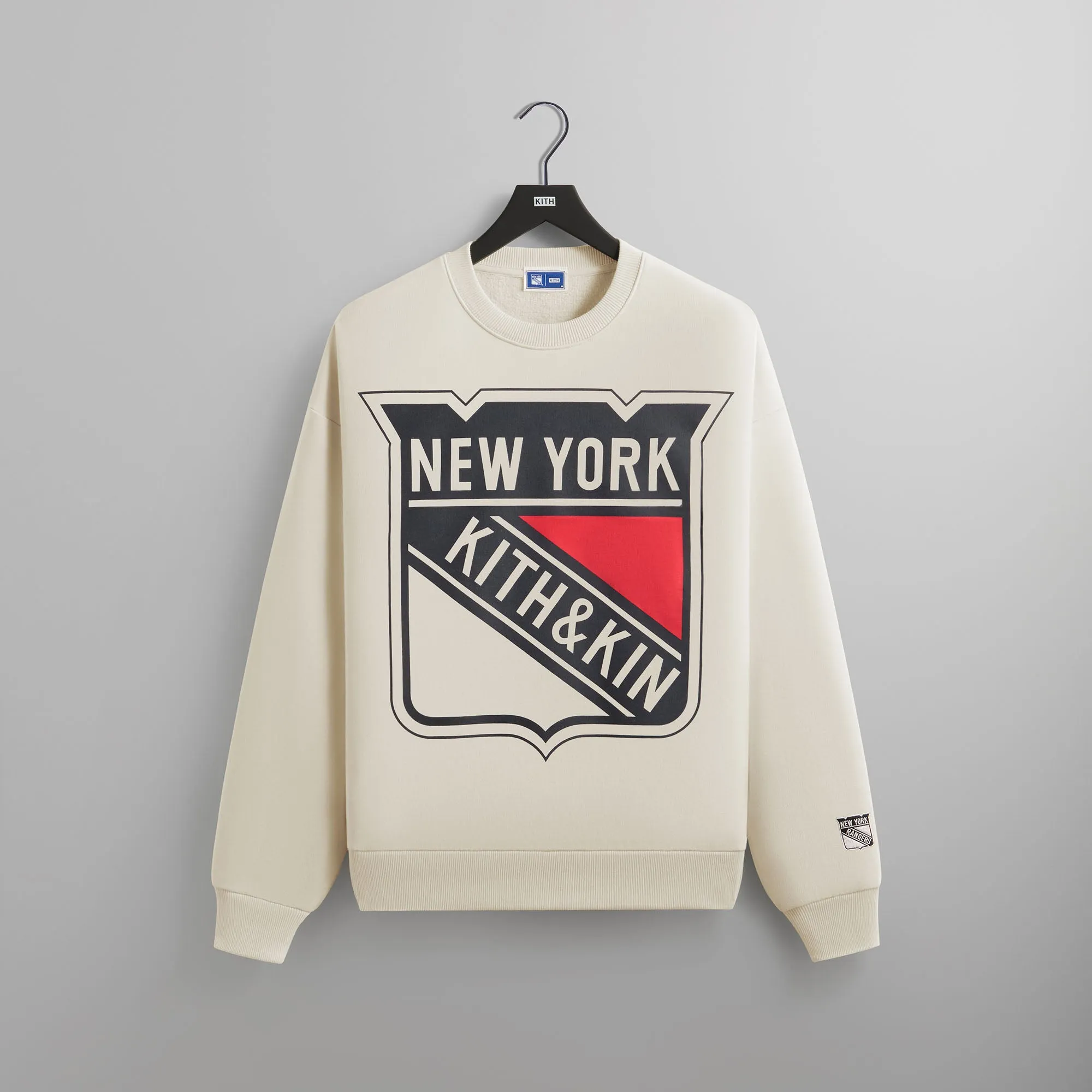 Kith for the New York Rangers Shield Nelson Crewneck - Sandrift sold by Kith