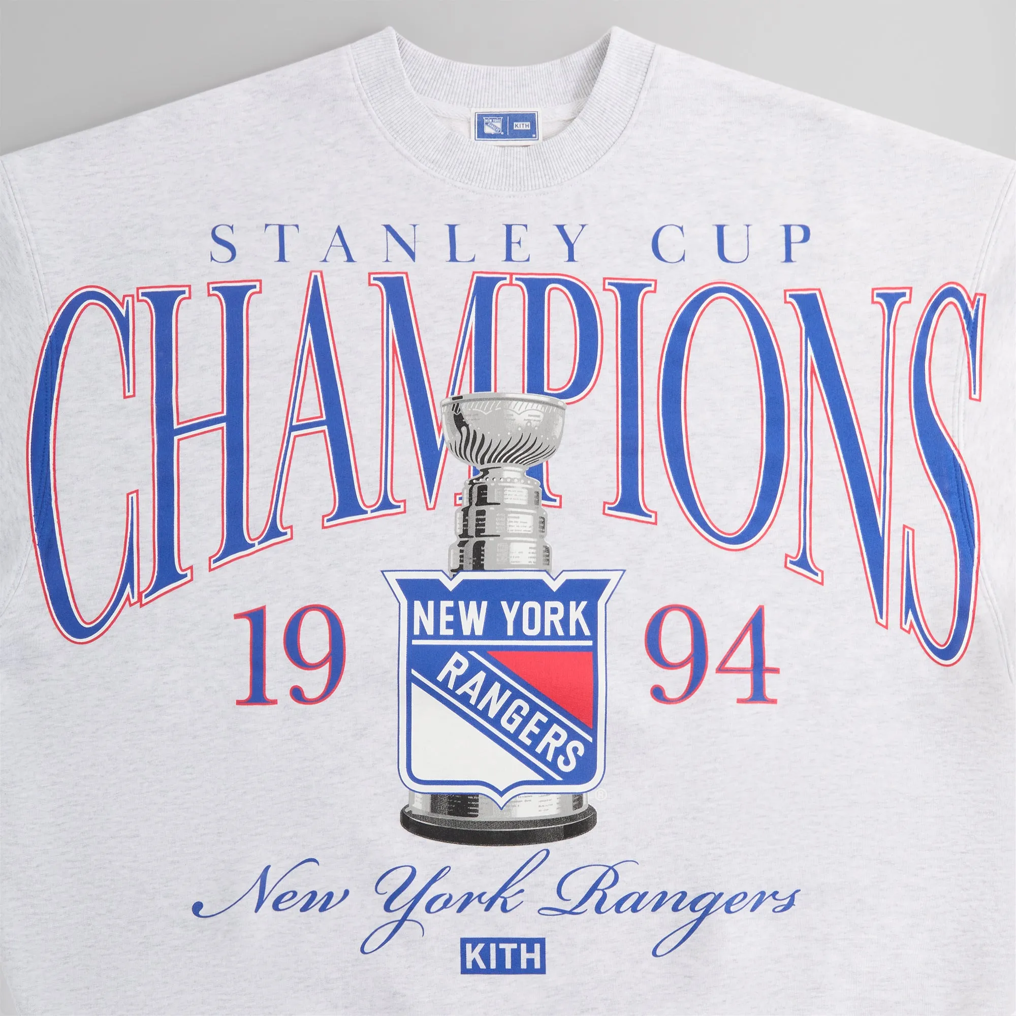 Kith for the New York Rangers Champions Nelson Crewneck - Light Heather Grey sold by Kith product image thumbnail 3