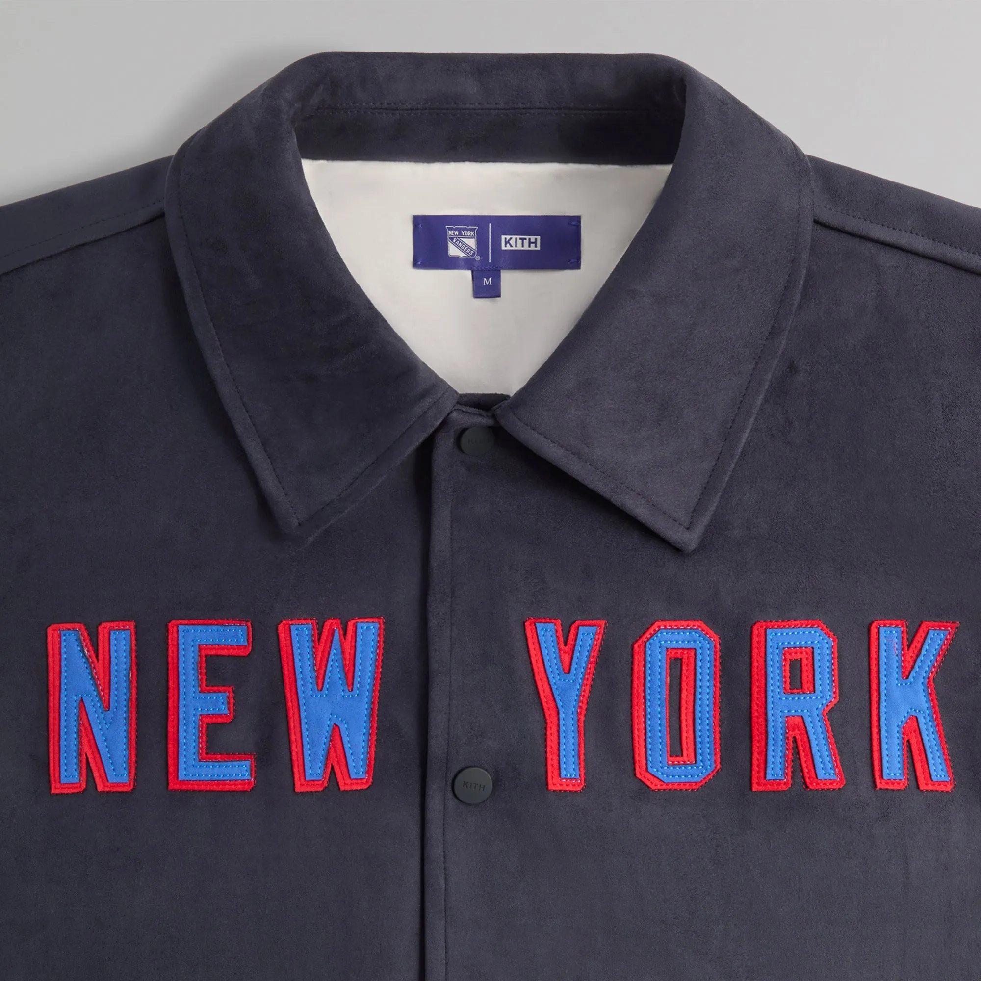 Kith for the New York Rangers Faux Suede Lamont Coaches Jacket - Nocturnal sold by Kith product image thumbnail 5