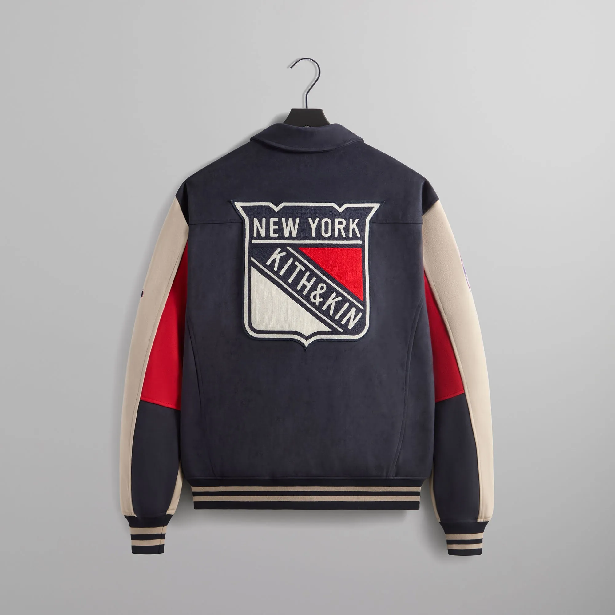 Kith for the New York Rangers Faux Suede Lamont Coaches Jacket - Nocturnal sold by Kith product image thumbnail 4