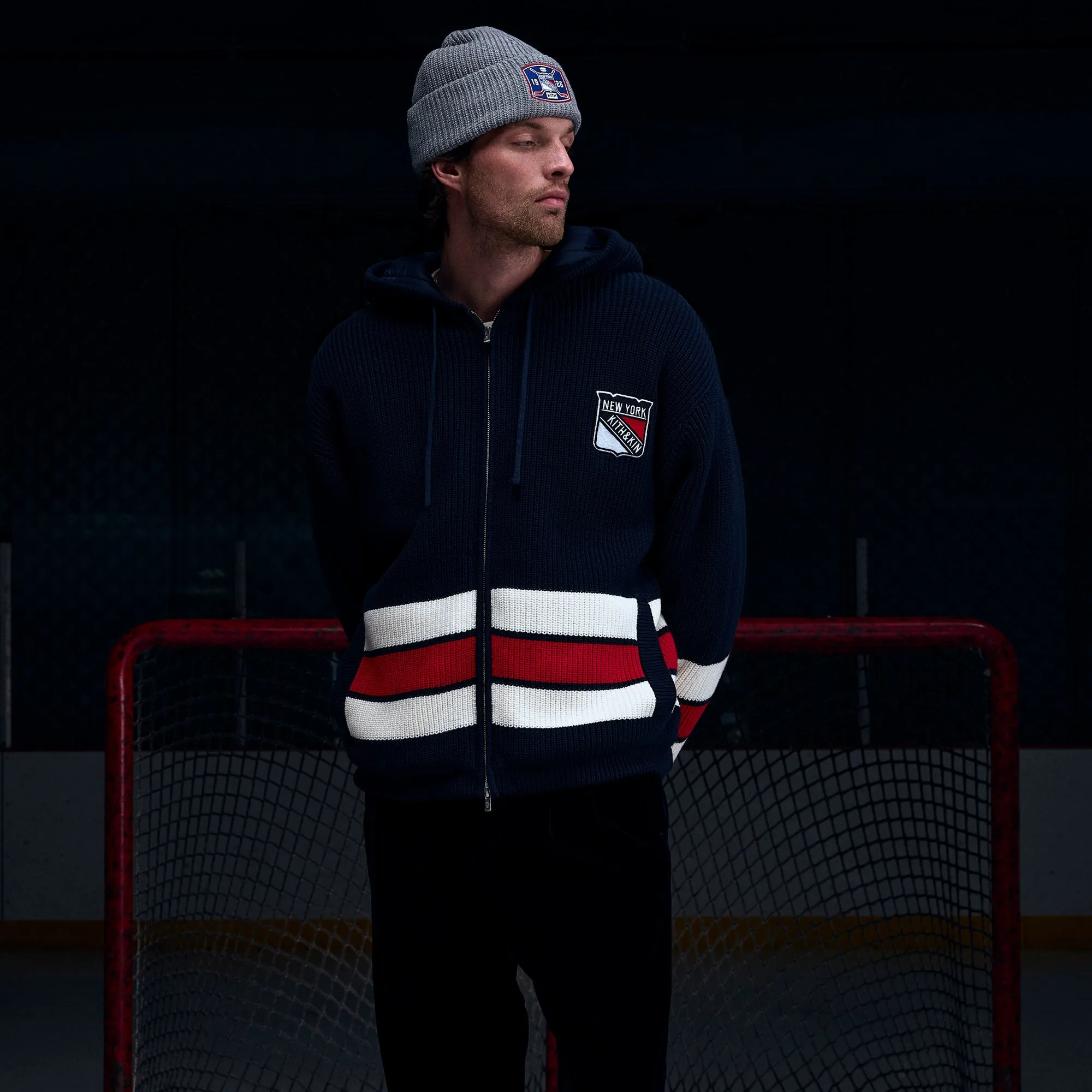 Kith for the New York Rangers Sierra Knit Bomber - Nocturnal sold by Kith product image thumbnail 2