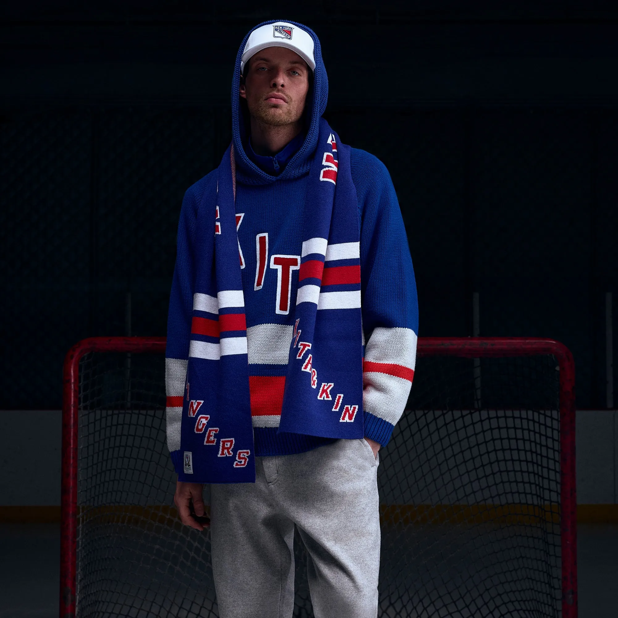 Kith for the New York Rangers Hooded Delk Sweater - Cyclone sold by Kith product image thumbnail 3