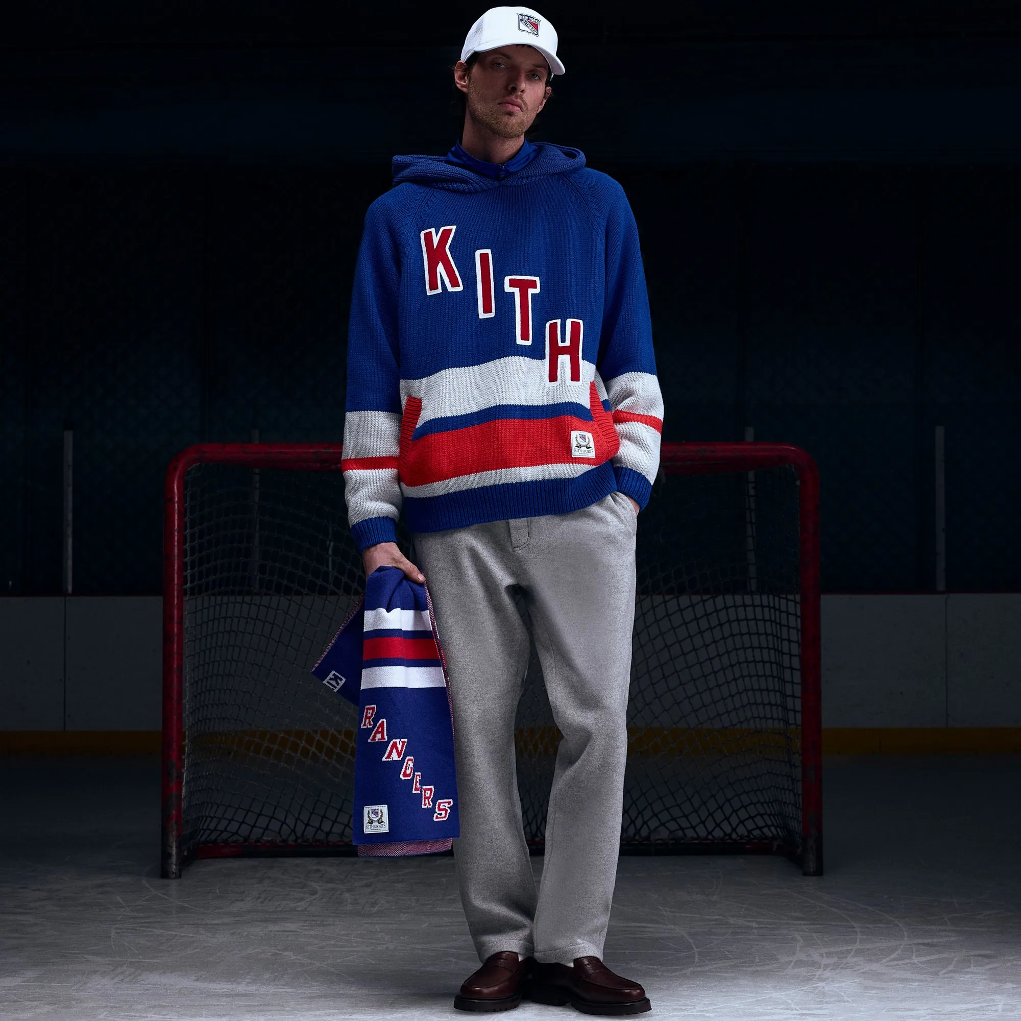 Kith for the New York Rangers Hooded Delk Sweater - Cyclone sold by Kith product image thumbnail 2