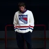 Kith for the New York Rangers V-Neck Lewis Sweater - Sandrift sold by Kith