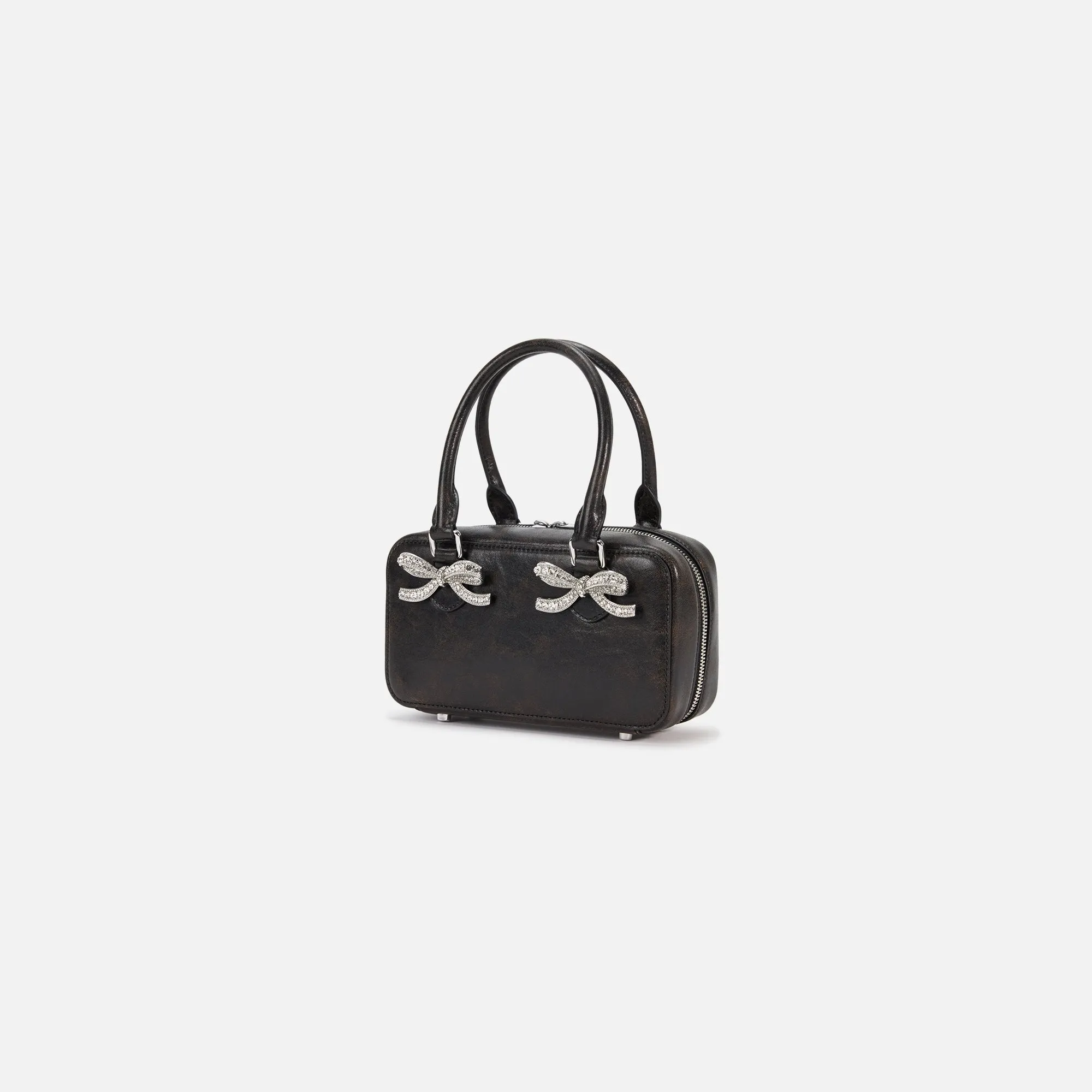Self-Portrait Black Distressed Leather Mini Tote Bag - Black sold by Kith product image thumbnail 4