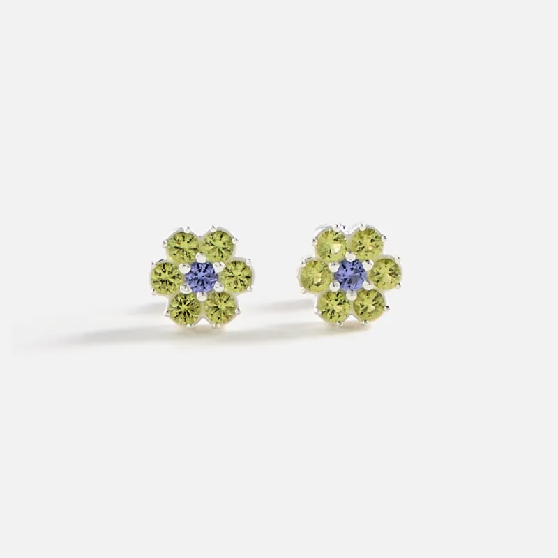 Hatton Labs Daisy Earrings - Peridot / Tanzanite made by Kith