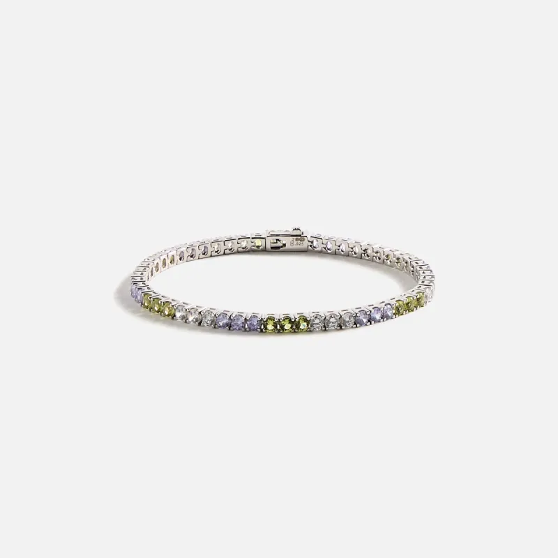Hatton Labs Classic Tennis Bracelet S - Peridot / Tanzanite / White sold by Kith