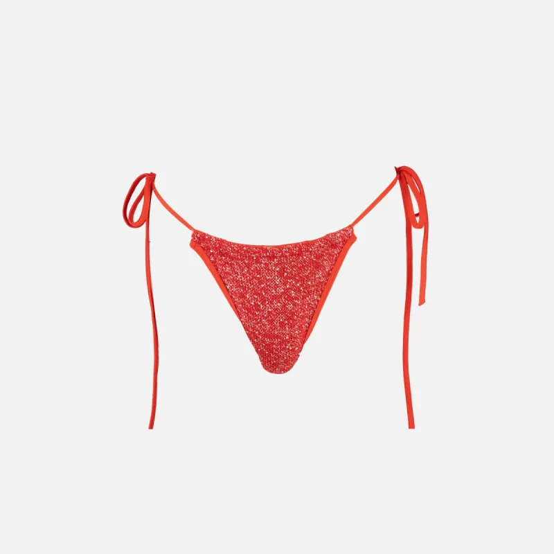 Asta Resort Mia Knitted Bikini Bottom - Ruby Sequin sold by Kith