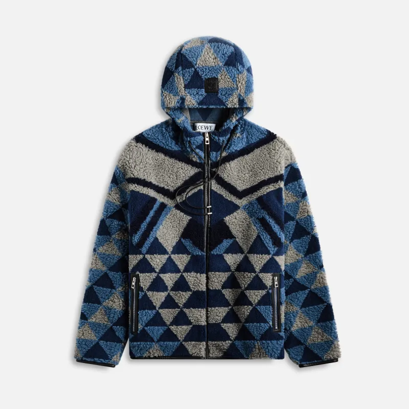 Loewe Sherpa Anagram Hooded Jacket - Black / Grey made by Loewe