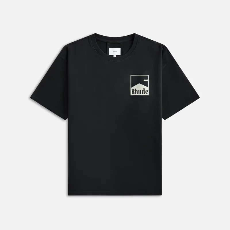Rhude Chevron Tee - Vintage Black sold by Kith