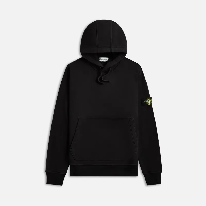 Stone Island Garment Dyed Cotton Hoodie - Black sold by Kith