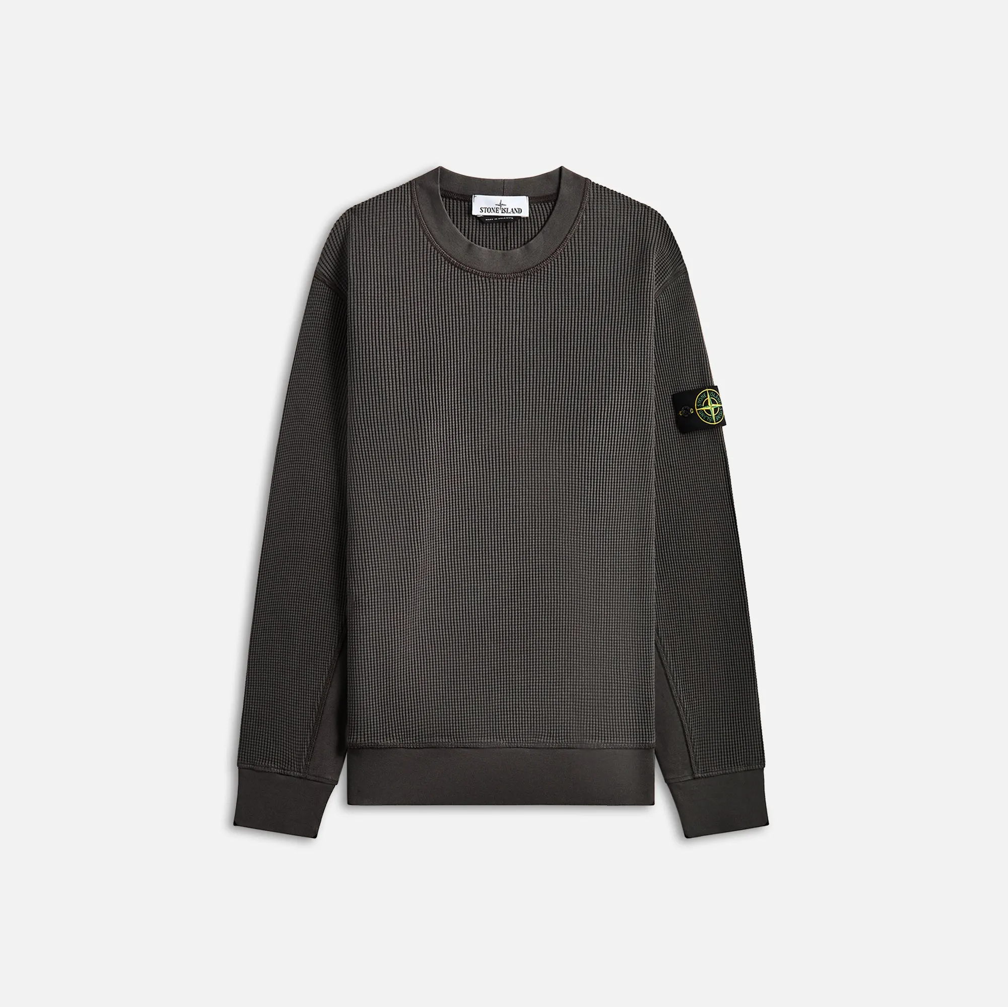 Stone Island Cotton Waffle Fleece Sweatshirt - Charcoal sold by Kith