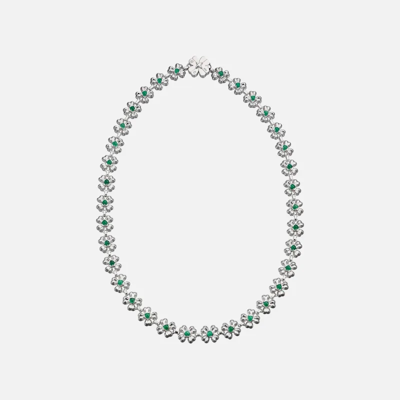 SSIL Clover Tennis Necklace - Green Onyx sold by Kith