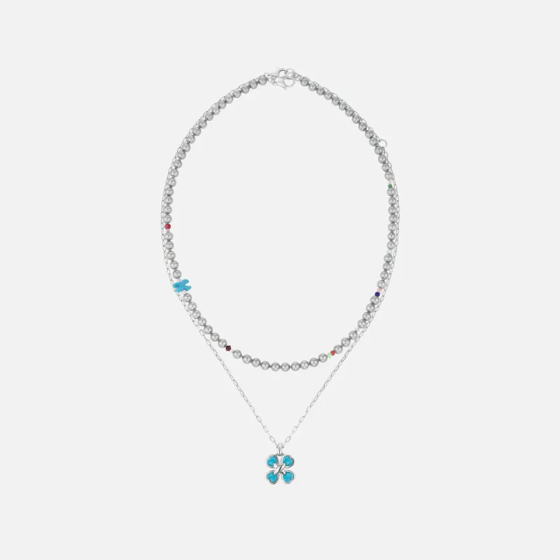 SSIL Clover Necklace - Blue sold by Kith