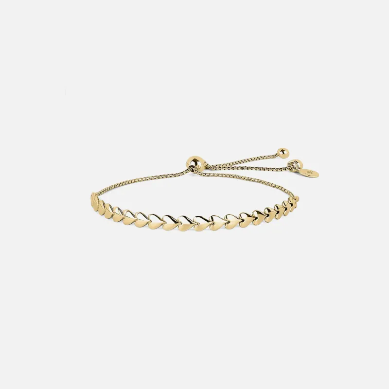 SHASHI Heart Tennis Bracelet - Gold sold by Kith
