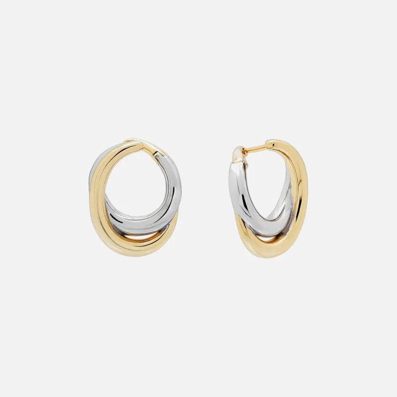 SHASHI Cassie Two-Toned Earring - Gold / Silver sold by Kith