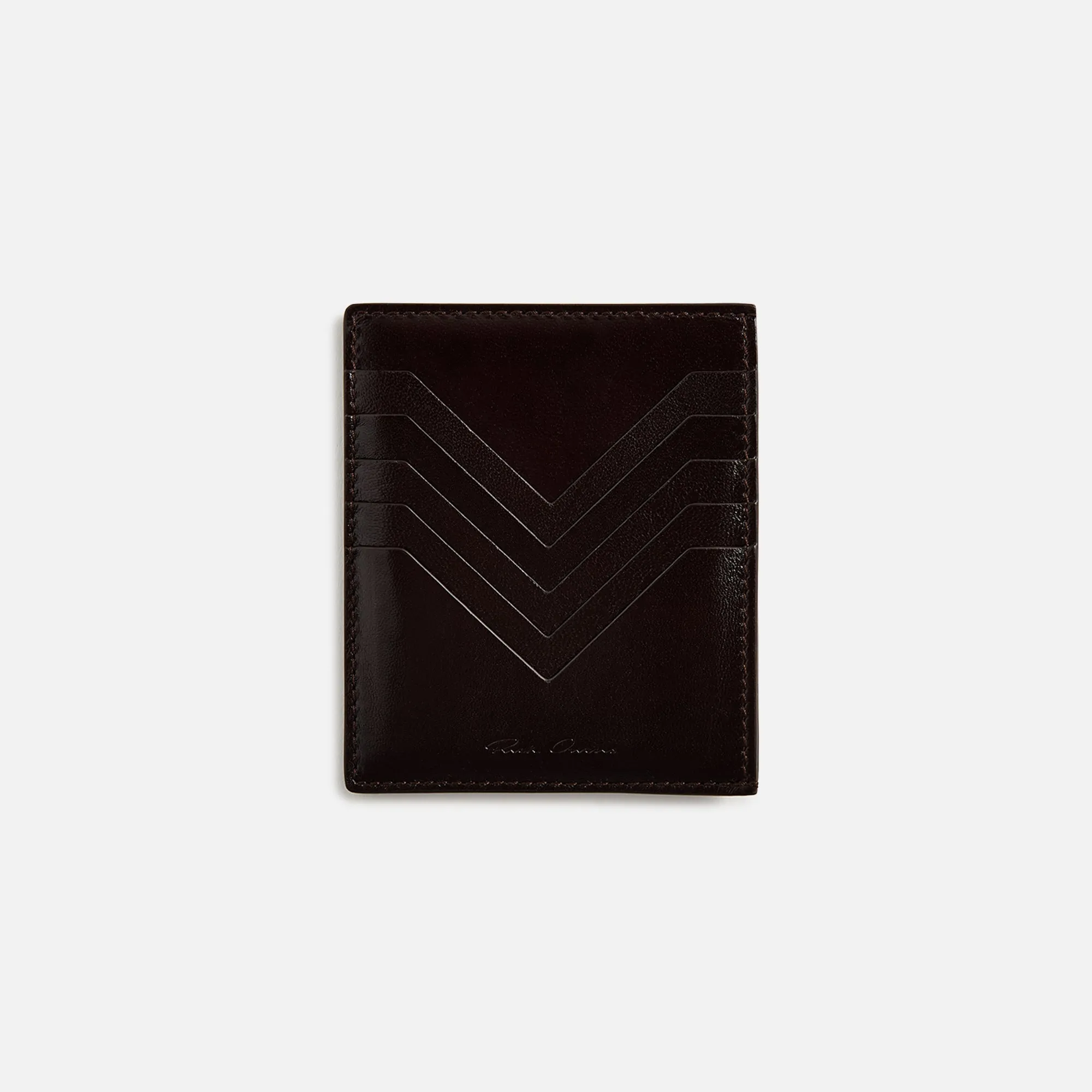 Rick Owens Square CC Holder - Mahogany sold by Kith