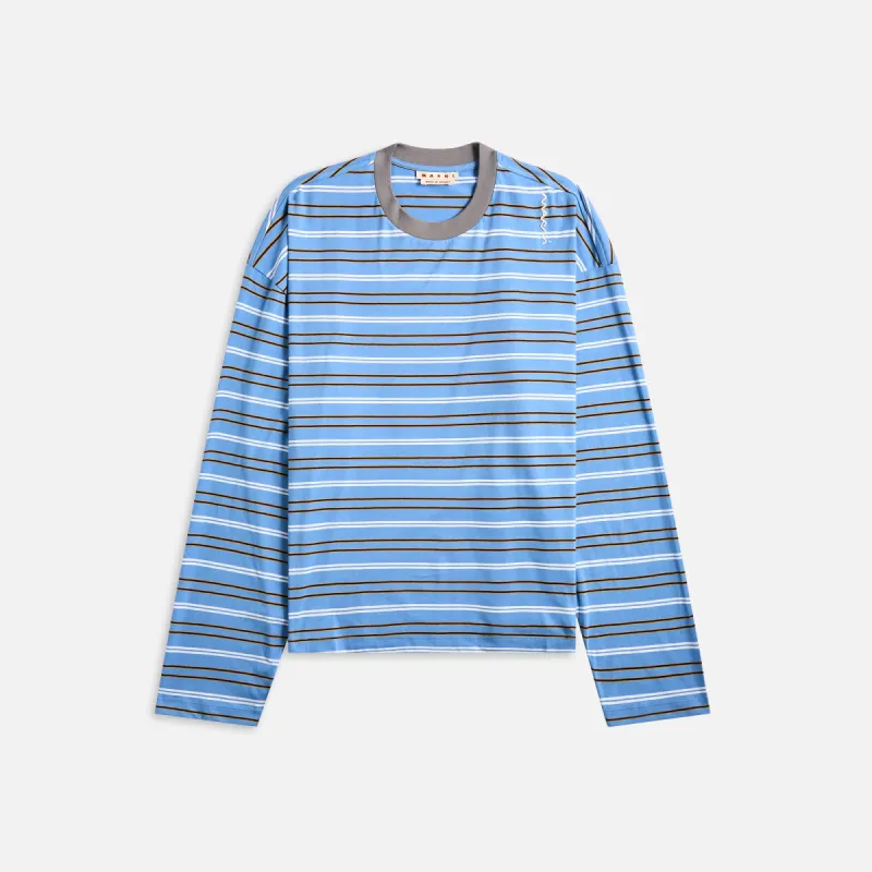 Marni Striped Jersey - Blue Lilac made by Marni