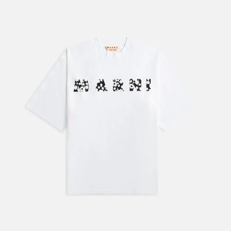 Marni Printed Pop Fields Logo Lily - White made by Marni