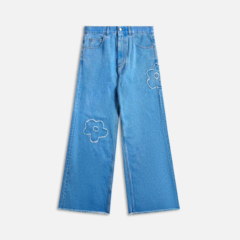 Marni Floral Applique Jeans - Cobalt sold by Kith