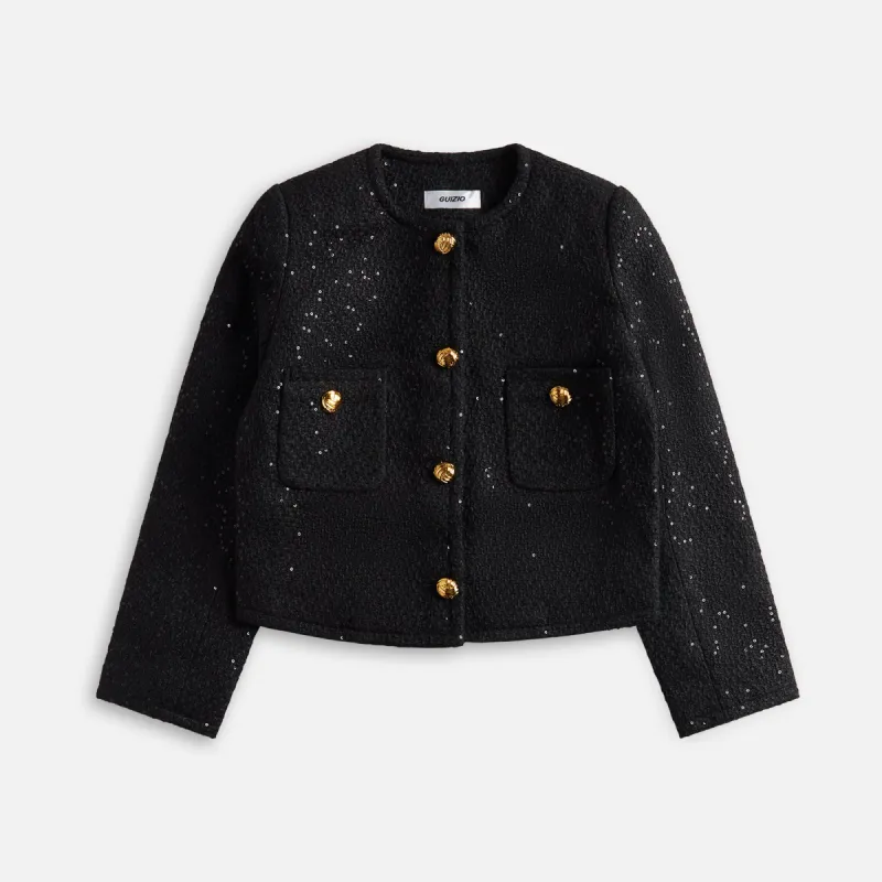 GUIZIO Bela Tweed Jacket - Black sold by Kith