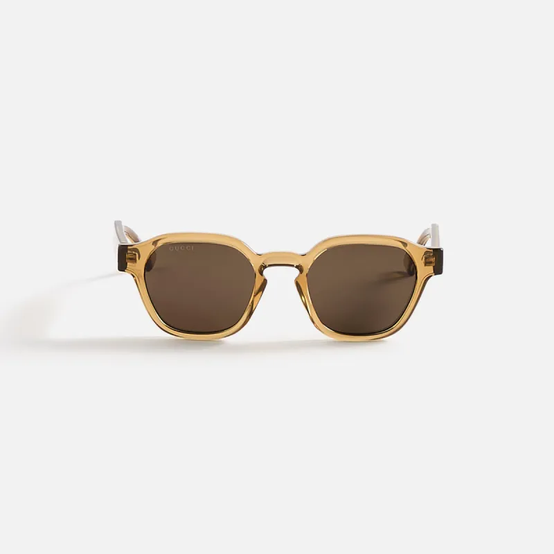 Gucci Square Frames - Dark Crystal Yellow / Brown sold by Kith