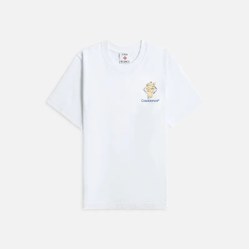 Casablanca Diamond Column Printed Tee - White sold by Kith