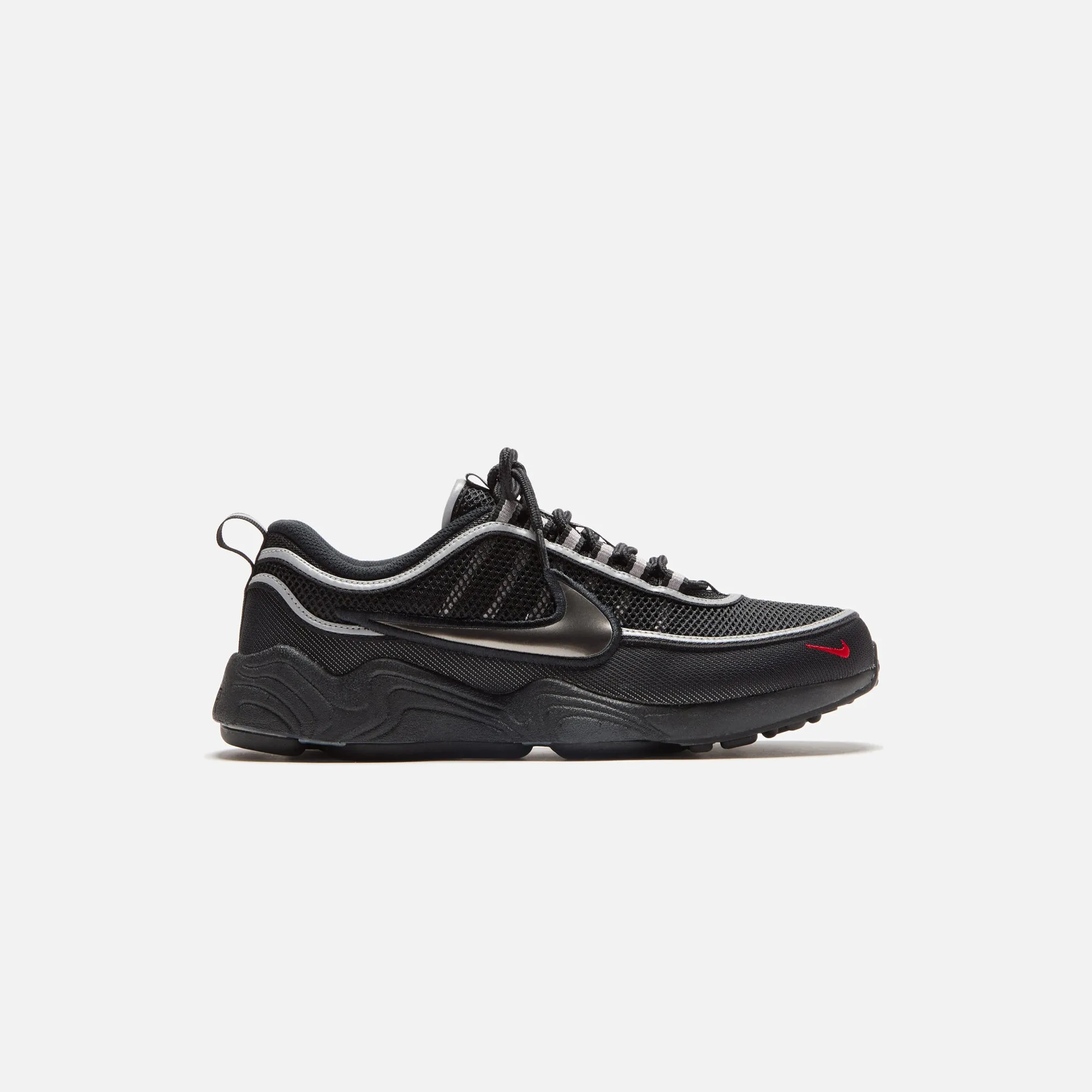 Nike Air Zoom Spiridon - Black / Metallic Silver / Sport Red sold by Kith