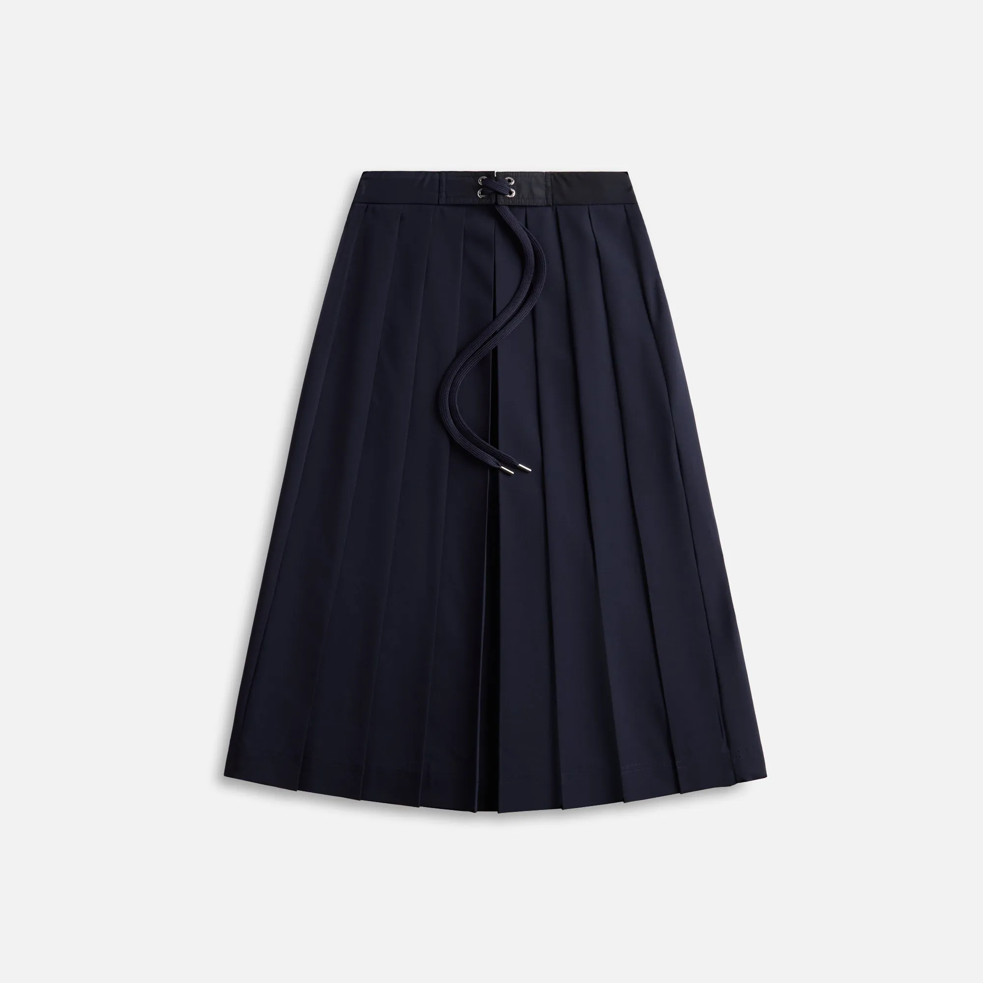 Moncler Wool Blend Pleated Midi Skirt - Navy sold by Kith