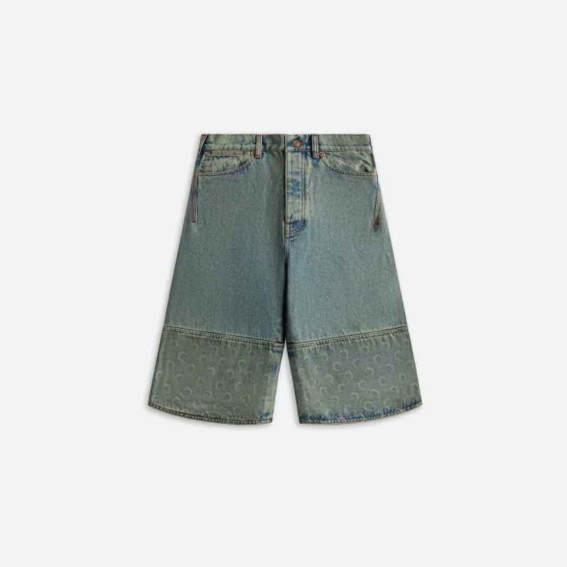 Marine Serre Moon Laser Denim Bermudas - Light Beige sold by Kith