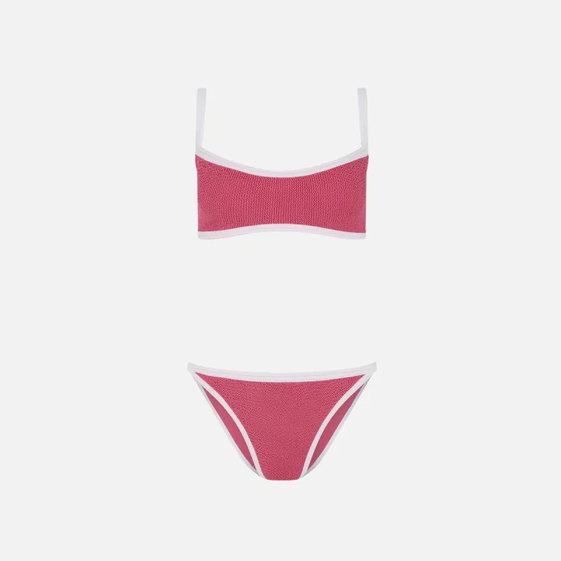 Hunza G Tyler Bikini - Candy Pink / White sold by Kith
