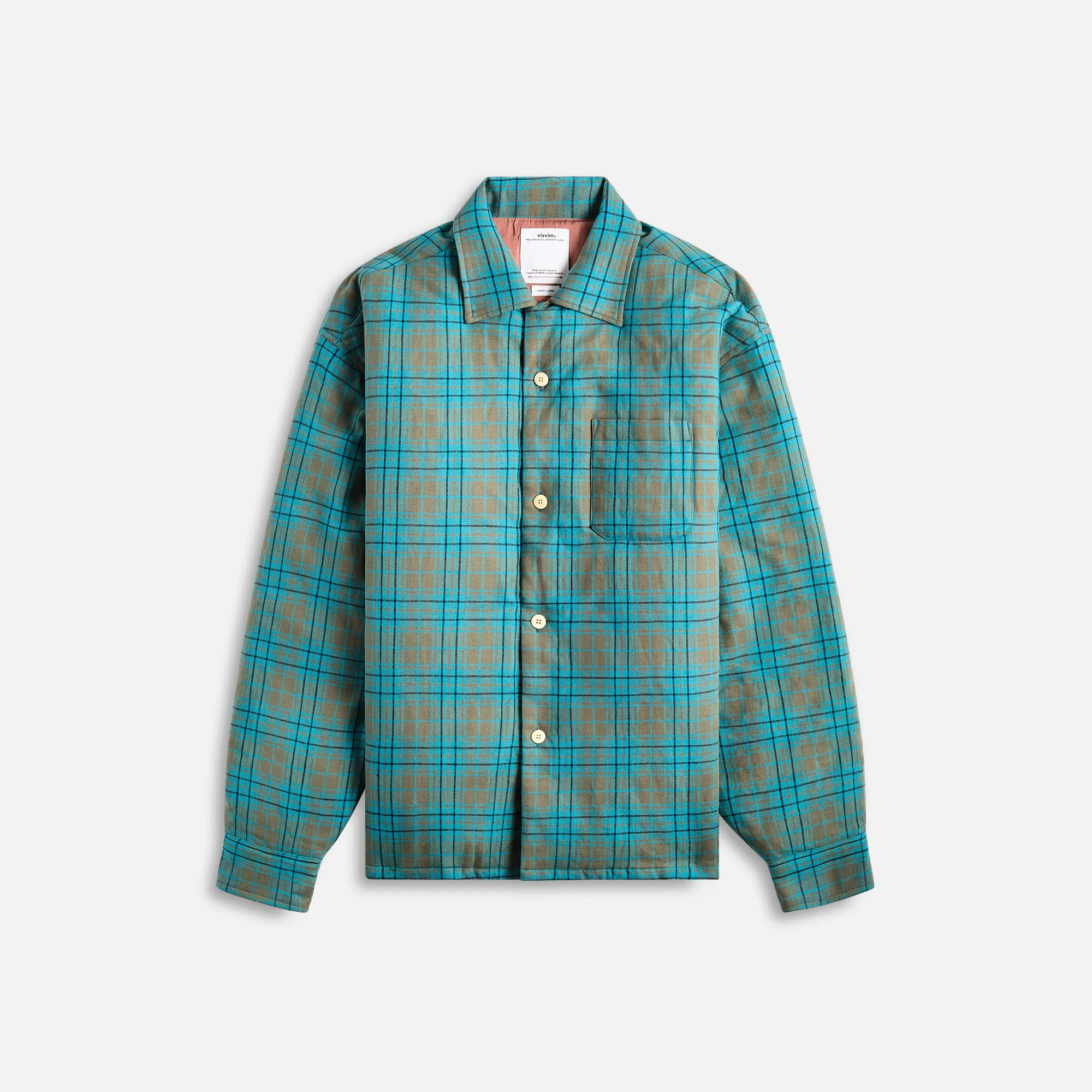 Visvim Keesey Check Down Jacket - Blue sold by Kith