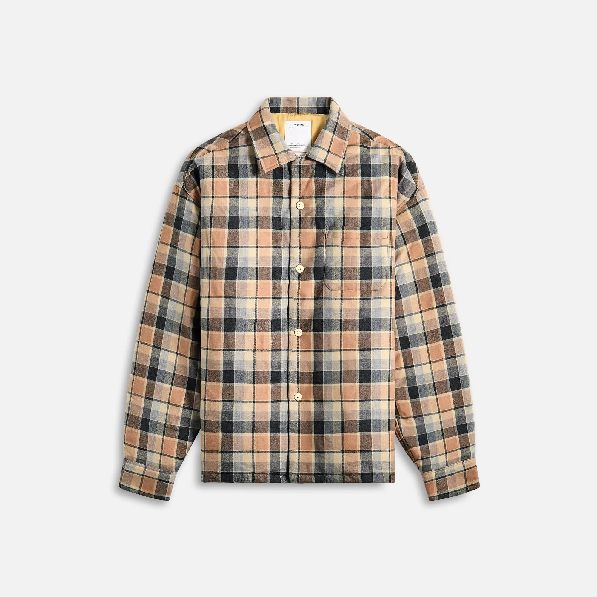 Visvim Keesey Check Down Jacket - Beige sold by Kith