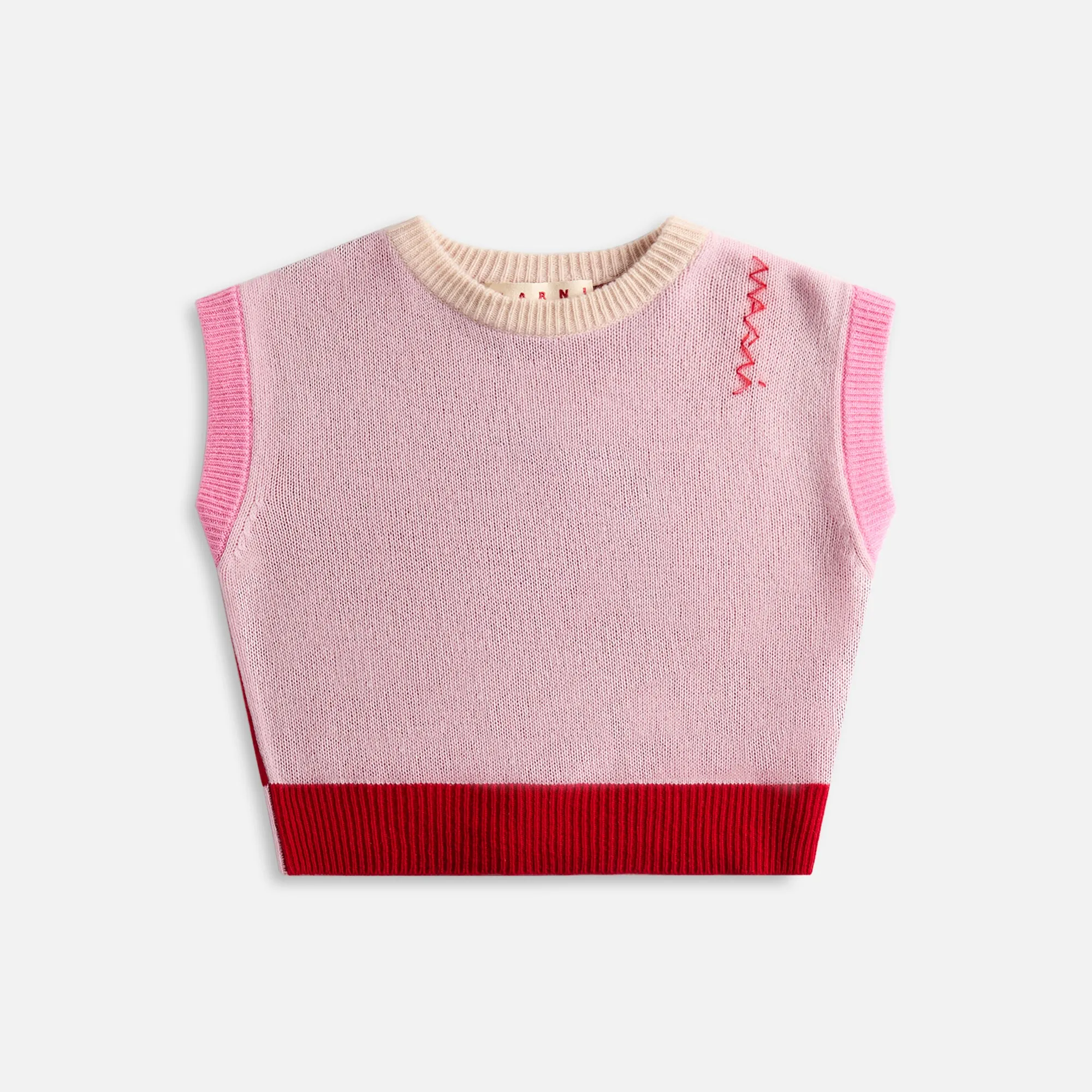 Marni Round Neck Sweater Vest - Pink Gummy sold by Kith
