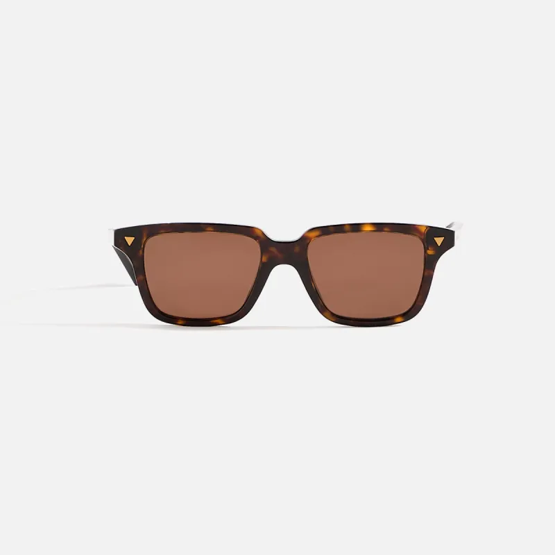 Bottega Veneta Rectangular Frames - Dark Havana sold by Kith