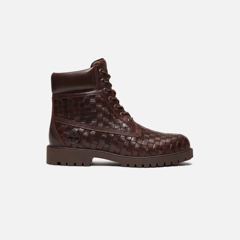 Timberland Woven 6-Inch Lace Up Full Grain Boot - Dark Brown sold by Kith