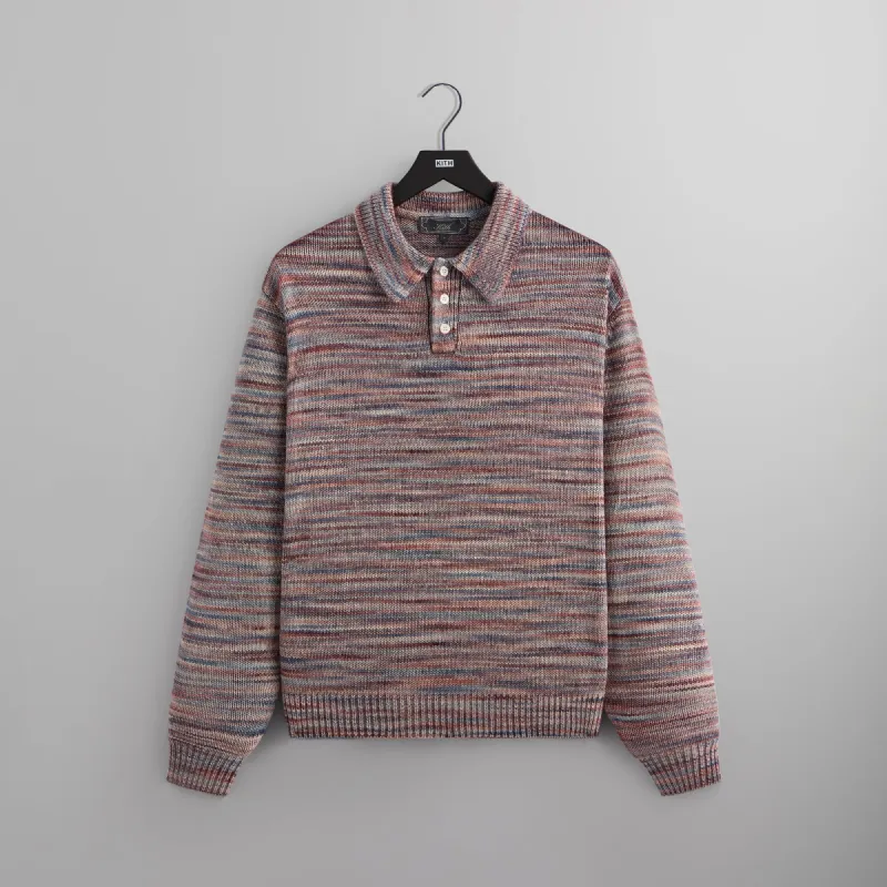 Kith Space Dye Harmon Rugby Pullover - Dewberry sold by Kith