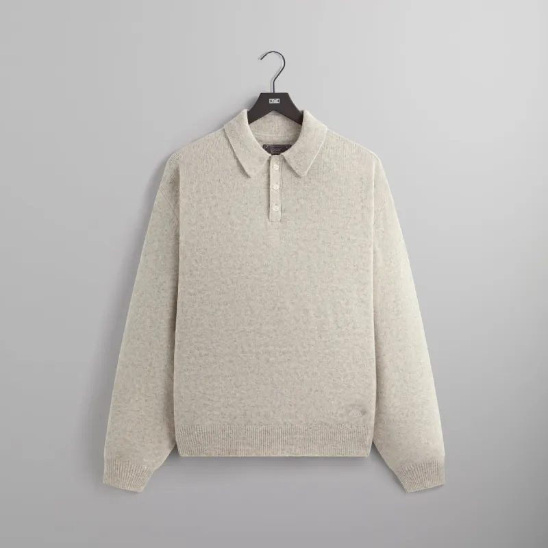 Kith Boucle Harmon Rugby Pullover Sweater - Light Heather Grey sold by Kith